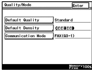 KONICA MINOLTA FK 503 - Specifying Default Values for Quality and Mode when Transmitting - 6