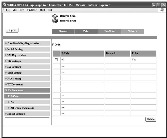 KONICA MINOLTA FK 503 - To specify F-code settings - 1