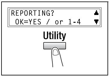 KONICA MINOLTA FK 505 - Selecting the REPORTING menu - 1