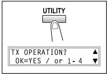 KONICA MINOLTA FK-118 - Selecting the "TX OPERATION" menu - 1