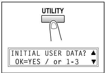 KONICA MINOLTA FK-118 - Selecting the "INITIAL USER DATA" menu - 1