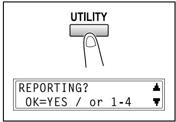 KONICA MINOLTA FK-118 - Selecting the "REPORTING" menu - 1