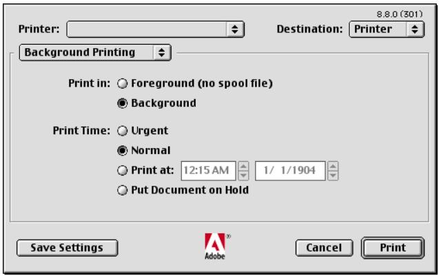KONICA MINOLTA IC 203 - Background Printing dialog box - 1