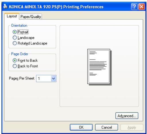 KONICA MINOLTA IC 203 - Layout tab - 1