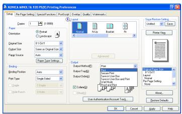 KONICA MINOLTA IC 203 - Output - Output Method - Save in User Box/Save in User Box and Print - 1