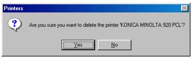 KONICA MINOLTA IC 203 - Deleting the Printer Driver (Windows 98/Me) - 1