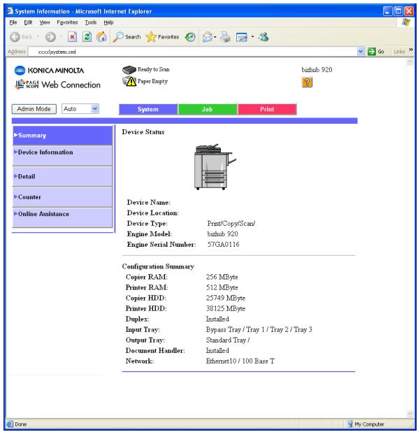 KONICA MINOLTA IC 203 - PageScope Web Connection - 1