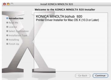 KONICA MINOLTA IC 203 - Installing to Macintosh (Mac OS X) - 3