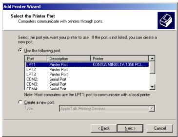 KONICA MINOLTA IC 203 - Installing to Windows 2000 (PCL6/PPD) - 3