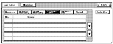 KONICA MINOLTA IC 203 - To get the Non complete Job List screen to appear: - 1