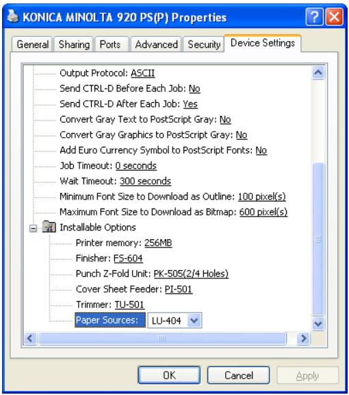 KONICA MINOLTA IC 203 - Device Settings tab - 1