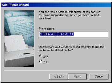 KONICA MINOLTA IC 203 - Installing to Windows 98/Me (PCL6/PPD) - 7