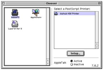 KONICA MINOLTA IC 203 - Selecting the printer with the Chooser - 1