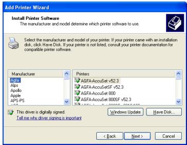KONICA MINOLTA IC 203 - Click [Have Disk]. - 1