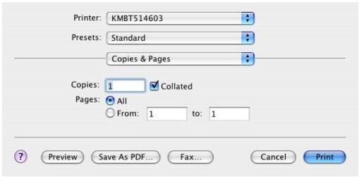 KONICA MINOLTA IC 203 - Copies &amp; Pages (Print window) - 1