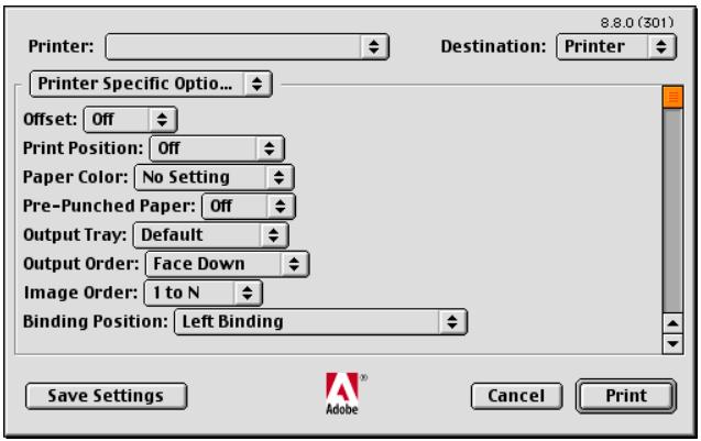 KONICA MINOLTA IC 203 - Printer Specific Options dialog box (2) - 1