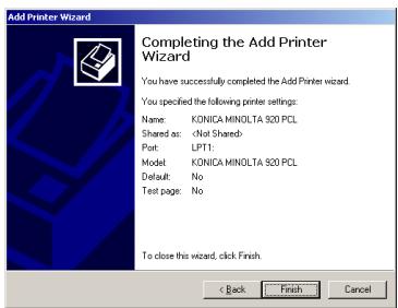 KONICA MINOLTA IC 203 - In the [Printer name] text box, check the printer name. - 4