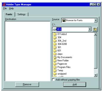 KONICA MINOLTA IC 203 - To Install Type1 fonts in Windows 98 and NT 4.0 using ATM Light 4.1: - 1