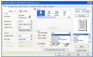 KONICA MINOLTA IC 203 - Output - Output Method - Secure Print - 1
