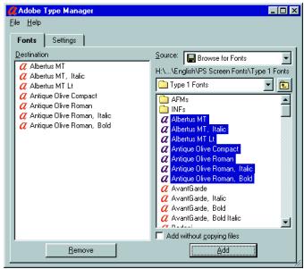 KONICA MINOLTA IC 203 - To Install Type1 fonts in Windows 98 and NT 4.0 using ATM Light 4.1: - 3