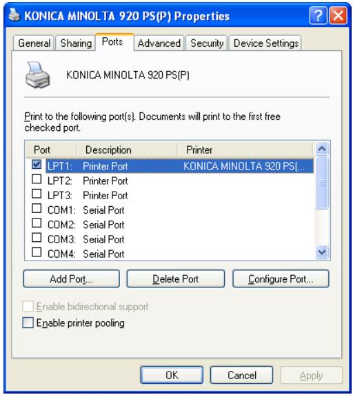KONICA MINOLTA IC 203 - Ports tab - 1