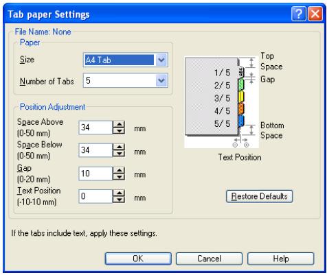 KONICA MINOLTA IC 203 - Per Page Setting - Tab Paper Settings - 1