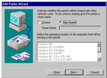 KONICA MINOLTA IC 203 - Select whether to share the printer or not. - 1