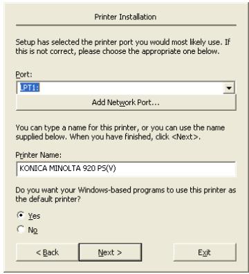 KONICA MINOLTA IC 203 - Installing the KONICA MINOLTA PS Driver - 4
