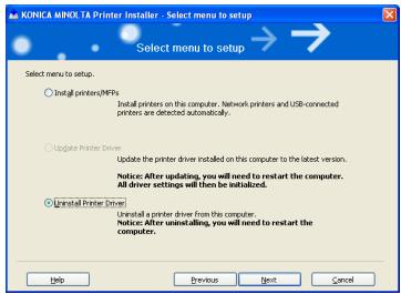 KONICA MINOLTA IC 203 - Deletion of printer driver with installer (PCL) - 2