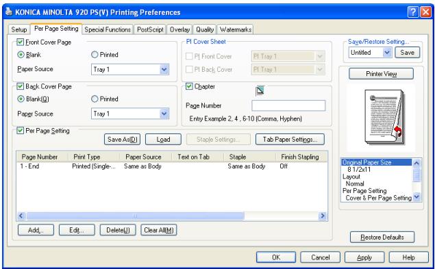 KONICA MINOLTA IC 203 - Per Page Setting - 1