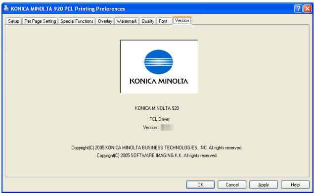 KONICA MINOLTA IC 203 - Version tab - 1