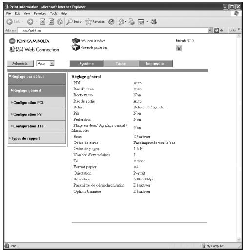 KONICA MINOLTA IC 203 1 - Réglage par défaut - réglage général - 1