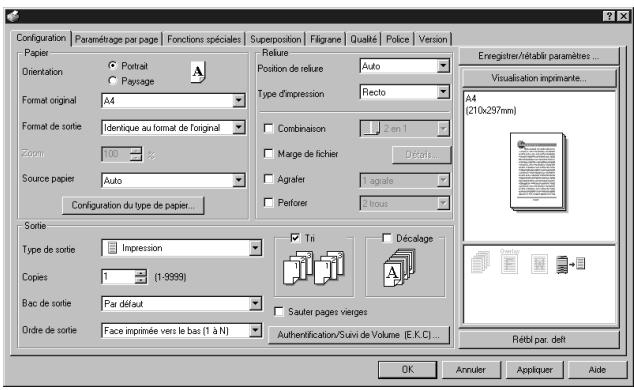 KONICA MINOLTA IC 203 1 - Cliques sur [propriétés] pour éventuellement régler les détails. - 1