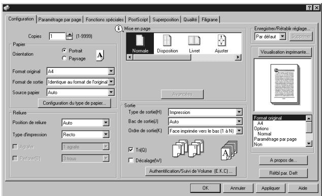 KONICA MINOLTA IC 203 1 - Onglet configuration - 1
