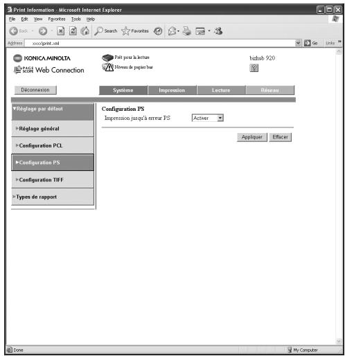 KONICA MINOLTA IC 203 1 - Réglage par défaut - configuration PS - 1