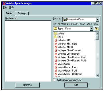 KONICA MINOLTA IC 203 1 - Installation des polices de type 1 dans windows 98 et NT 4.0 à l'aide d'atm light 4.1 - 2