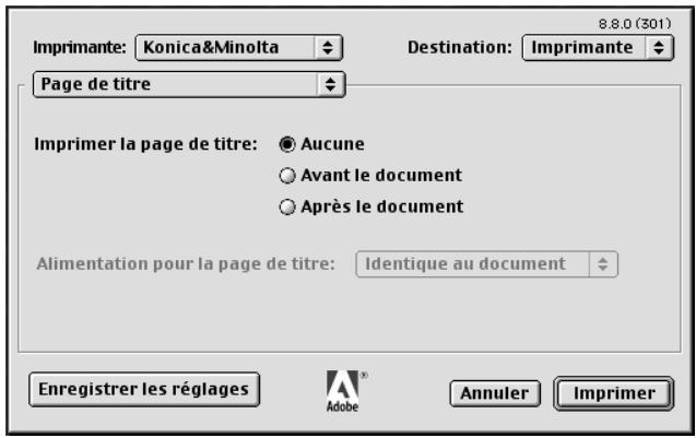 KONICA MINOLTA IC 203 1 - Boîte de dialogue page de titre - 1