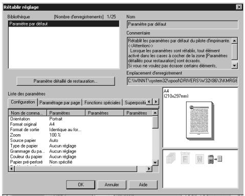KONICA MINOLTA IC 203 1 - Rétablir paramètres enregistrés - 1