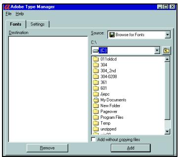 KONICA MINOLTA IC 203 1 - Installation des polices de type 1 dans windows 98 et NT 4.0 à l'aide d'atm light 4.1 - 1