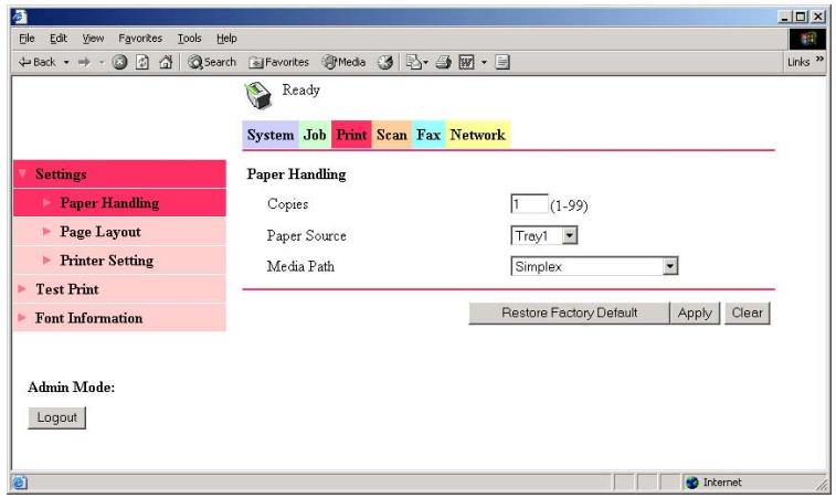 KONICA MINOLTA IC 205 - Changing the printer settings - 1