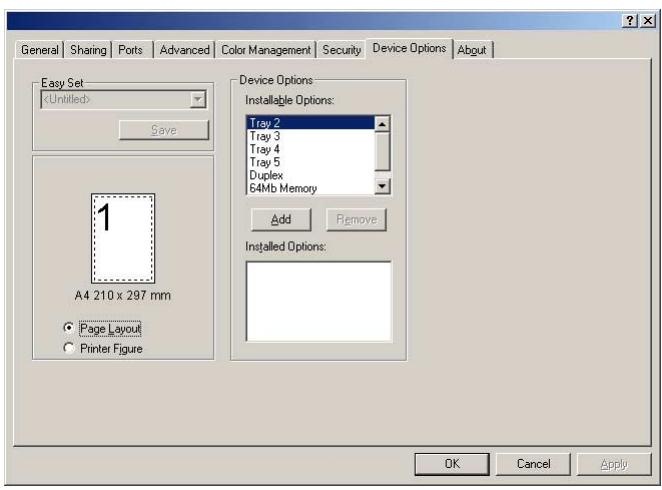 KONICA MINOLTA IC 205 - "Device Options" tab - 1