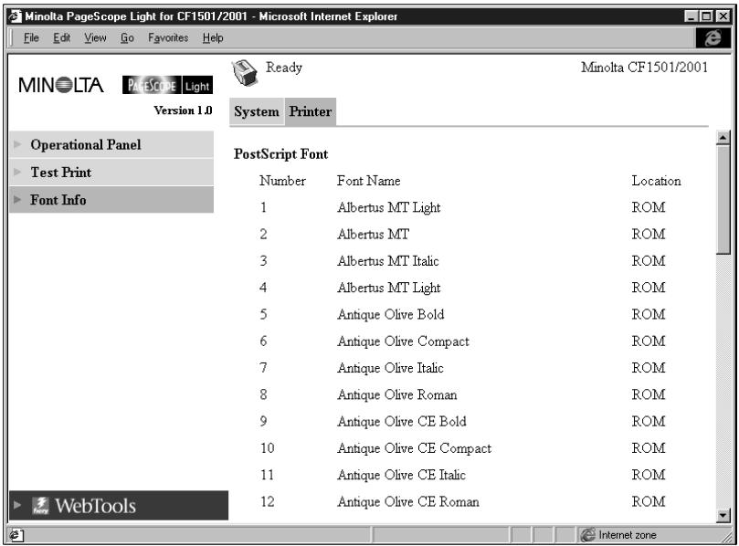 KONICA MINOLTA PSL Z5 X3E CF1501 2001 - PostScript Font - 1