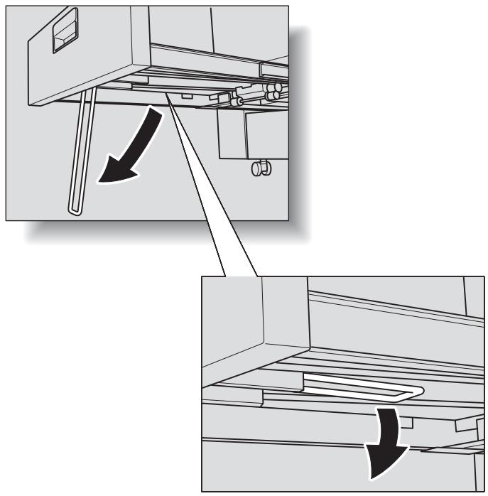 KONICA MINOLTA SD 501 - If Multi Center is selected, withdraw the Saddle stitcher tray. Open the tray stand when fully withdrawn. - 1