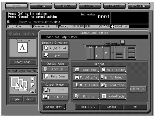 KONICA MINOLTA SD 501 - Touch Output Application on the Copy Screen. - 1