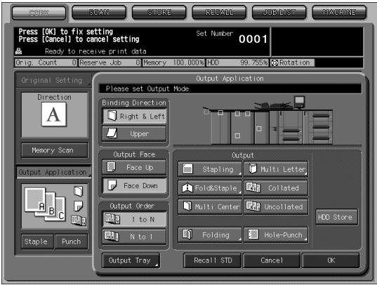 KONICA MINOLTA SD 501 - Touch Output Application on the Copy Screen. - 1