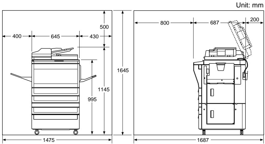 KONICA MINOLTA 7040 - CAUTION: Installation Space - 3