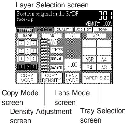 KONICA MINOLTA 7040 - Basic Screen: Layer Selection Screen (Full-Automatic Mode Screen) - 1