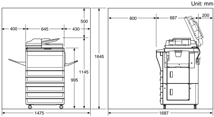 KONICA MINOLTA 7040 - CAUTION: Installation Space - 2