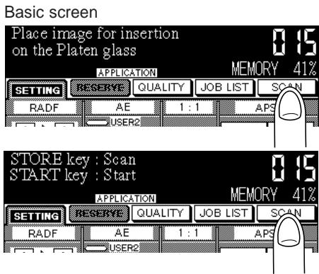 KONICA MINOLTA 7040 - Touch the "SCAN" key on the Basic screen. - 1