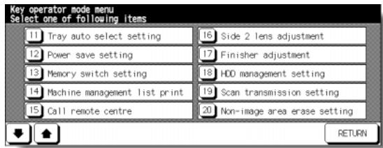 KONICA MINOLTA 7255 - Key Operator Mode Screen - 1